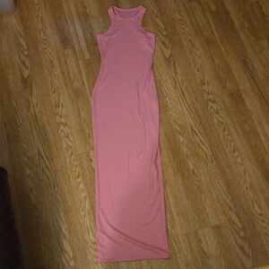 Pink Sleeveless Maxi Dress